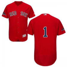 Men's Majestic Boston Red Sox #1 Bobby Doerr Red Alternate Flex Base Authentic Collection 2018 World Series Champions MLB Jersey
