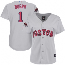 Women's Majestic Boston Red Sox #1 Bobby Doerr Authentic Grey Road 2018 World Series Champions MLB Jersey