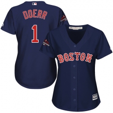 Women's Majestic Boston Red Sox #1 Bobby Doerr Authentic Navy Blue Alternate Road 2018 World Series Champions MLB Jersey