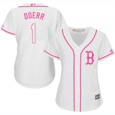 Women's Majestic Boston Red Sox #1 Bobby Doerr Authentic White Fashion MLB Jersey