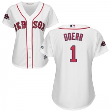 Women's Majestic Boston Red Sox #1 Bobby Doerr Authentic White Home 2018 World Series Champions MLB Jersey