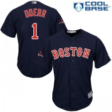 Youth Majestic Boston Red Sox #1 Bobby Doerr Authentic Navy Blue Alternate Road Cool Base 2018 World Series Champions MLB Jersey