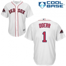 Youth Majestic Boston Red Sox #1 Bobby Doerr Authentic White Home Cool Base 2018 World Series Champions MLB Jersey