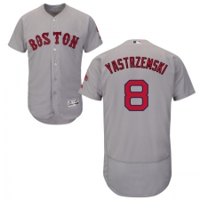 Men's Majestic Boston Red Sox #8 Carl Yastrzemski Grey Road Flex Base Authentic Collection MLB Jersey