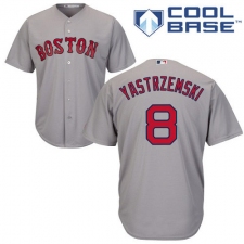 Youth Majestic Boston Red Sox #8 Carl Yastrzemski Authentic Grey Road Cool Base MLB Jersey
