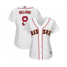 Women's Boston Red Sox #9 Ted Williams Authentic White 2019 Gold Program Cool Base Baseball Jersey