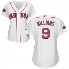 Women's Majestic Boston Red Sox #9 Ted Williams Authentic White Home 2018 World Series Champions MLB Jersey