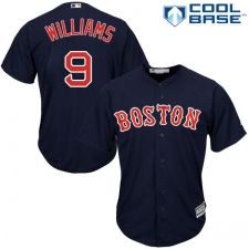 Youth Majestic Boston Red Sox #9 Ted Williams Authentic Navy Blue Alternate Road Cool Base MLB Jersey