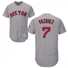 Men's Majestic Boston Red Sox #7 Christian Vazquez Grey Road Flex Base Authentic Collection MLB Jersey