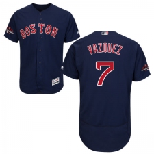 Men's Majestic Boston Red Sox #7 Christian Vazquez Navy Blue Alternate Flex Base Authentic Collection 2018 World Series Champions MLB Jersey