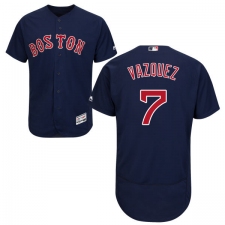Men's Majestic Boston Red Sox #7 Christian Vazquez Navy Blue Alternate Flex Base Authentic Collection MLB Jersey