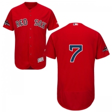 Men's Majestic Boston Red Sox #7 Christian Vazquez Red Alternate Flex Base Authentic Collection 2018 World Series Champions MLB Jersey