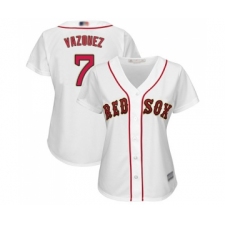Women's Boston Red Sox #7 Christian Vazquez Authentic White 2019 Gold Program Cool Base Baseball Jersey