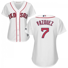 Women's Majestic Boston Red Sox #7 Christian Vazquez Authentic White Home MLB Jersey