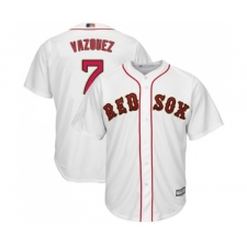 Youth Boston Red Sox #7 Christian Vazquez Authentic White 2019 Gold Program Cool Base Baseball Jersey