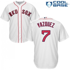 Youth Majestic Boston Red Sox #7 Christian Vazquez Replica White Home Cool Base MLB Jersey