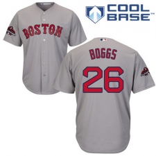 Youth Majestic Boston Red Sox #26 Wade Boggs Authentic Grey Road Cool Base 2018 World Series Champions MLB Jersey