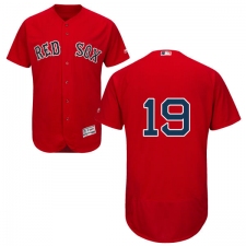 Men's Majestic Boston Red Sox #19 Fred Lynn Red Alternate Flex Base Authentic Collection MLB Jersey