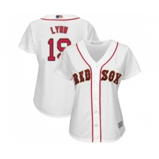 Women's Boston Red Sox #19 Fred Lynn Authentic White 2019 Gold Program Cool Base Baseball Jersey