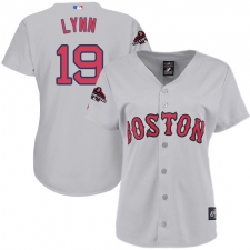 Women's Majestic Boston Red Sox #19 Fred Lynn Authentic Grey Road 2018 World Series Champions MLB Jersey