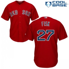 Youth Majestic Boston Red Sox #27 Carlton Fisk Replica Red Alternate Home Cool Base MLB Jersey