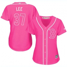Women's Majestic Boston Red Sox #37 Bill Lee Authentic Pink Fashion MLB Jersey