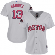 Women's Majestic Boston Red Sox #13 Hanley Ramirez Authentic Grey Road 2018 World Series Champions MLB Jersey