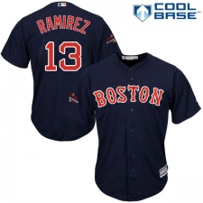 Youth Majestic Boston Red Sox #13 Hanley Ramirez Authentic Navy Blue Alternate Road Cool Base 2018 World Series Champions MLB Jersey