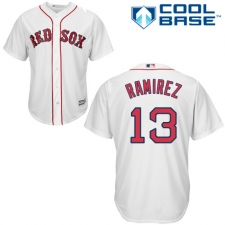 Youth Majestic Boston Red Sox #13 Hanley Ramirez Replica White Home Cool Base MLB Jersey