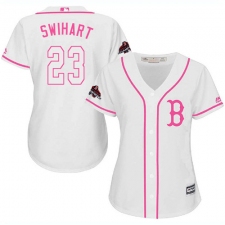 Women's Majestic Boston Red Sox #23 Blake Swihart Authentic White Fashion 2018 World Series Champions MLB Jersey