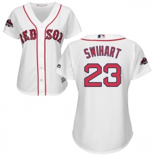 Women's Majestic Boston Red Sox #23 Blake Swihart Authentic White Home 2018 World Series Champions MLB Jersey