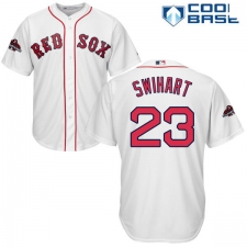 Youth Majestic Boston Red Sox #23 Blake Swihart Authentic White Home Cool Base 2018 World Series Champions MLB Jersey