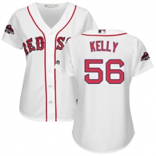 Women's Majestic Boston Red Sox #56 Joe Kelly Authentic White Home 2018 World Series Champions MLB Jersey