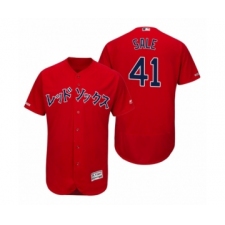 Men's 2019 Asian Heritage Month Boston Red Sox #41 Chris Sale Red Japanese Flex Base Jersey