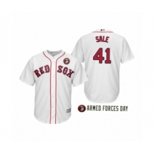 Men's  Boston Red Sox  2019 Armed Forces Day Chris Sale #41Chris Sale White Jersey