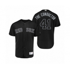 Men's Red Sox #41 Chris Sale The Conductor Black 2019 Players Weekend Authentic Jersey