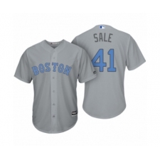 Women's Boston Red Sox #41 Chris Sale Gray 2017 Fathers Day Cool Base Jersey