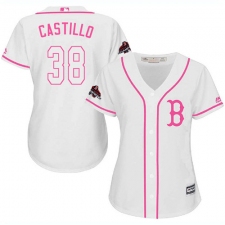 Women's Majestic Boston Red Sox #38 Rusney Castillo Authentic White Fashion 2018 World Series Champions MLB Jersey