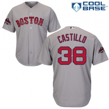 Youth Majestic Boston Red Sox #38 Rusney Castillo Authentic Grey Road Cool Base 2018 World Series Champions MLB Jersey