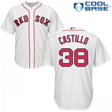 Youth Majestic Boston Red Sox #38 Rusney Castillo Replica White Home Cool Base MLB Jersey