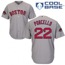 Youth Majestic Boston Red Sox #22 Rick Porcello Authentic Grey Road Cool Base 2018 World Series Champions MLB Jersey