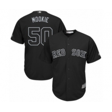 Men's Boston Red Sox #50 Mookie Betts  Mookie Authentic Black 2019 Players Weekend Baseball Jersey