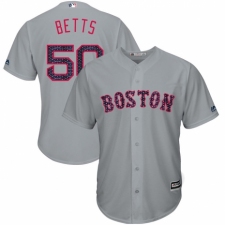 Men's Majestic Boston Red Sox #50 Mookie Betts Grey Stars & Stripes Cool Base Jersey