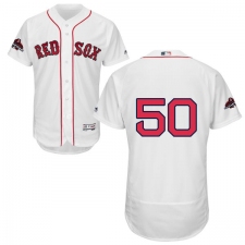 Men's Majestic Boston Red Sox #50 Mookie Betts White Home Flex Base Authentic Collection 2018 World Series Champions MLB Jersey