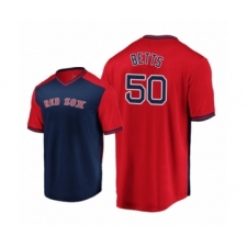 Women's  Boston Red Sox #50 Mookie Betts Navy Red Iconic Player Majestic Jersey