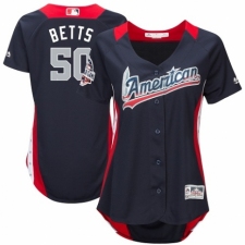 Women's Majestic Boston Red Sox #50 Mookie Betts Game Navy Blue American League 2018 MLB All-Star MLB Jersey