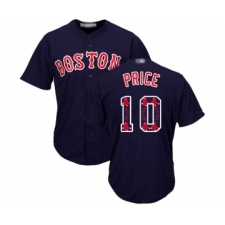 Men's Boston Red Sox #10 David Price Authentic Navy Blue Team Logo Fashion Cool Base Baseball Jersey