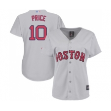 Women's Boston Red Sox #10 David Price Replica Grey Road Baseball Jersey
