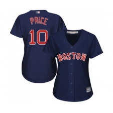 Women's Boston Red Sox #10 David Price Replica Navy Blue Alternate Road Baseball Jersey