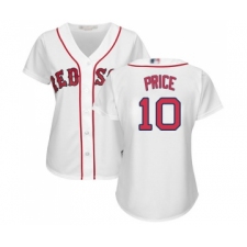 Women's Boston Red Sox #10 David Price Replica White Home Baseball Jersey
